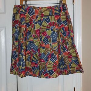 Talbots Petites Women's Geometric Print Skirt Multicolor Size 14P 14 Petite NWOT
